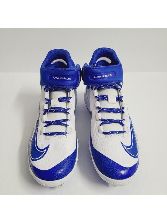 NEW Nike Alpha Huarache Elite 4 Mid Baseball Cleats FD2744-104 Size 7 White Blue main image 5